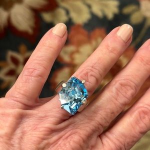 Swarovski sky blue ring.